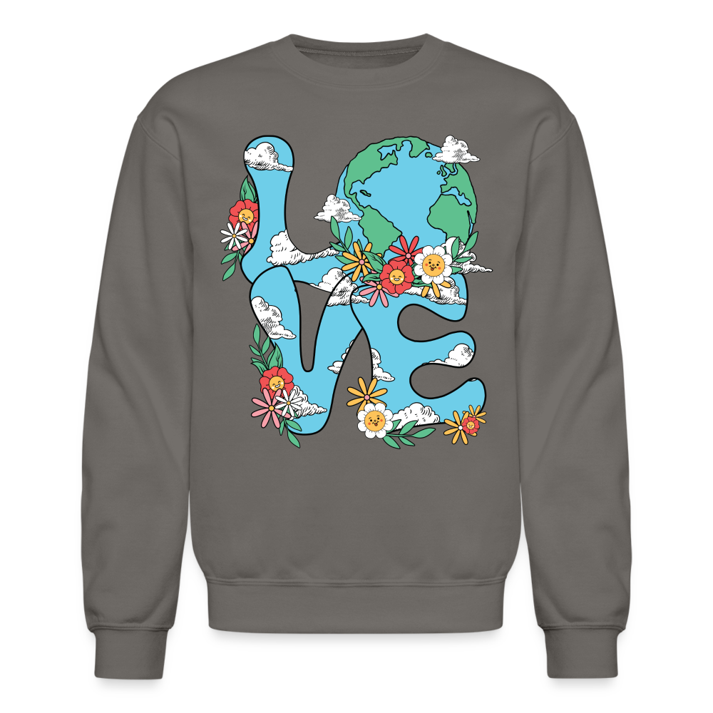 Floral LOVE Earth Day Sweatshirt Color: asphalt gray