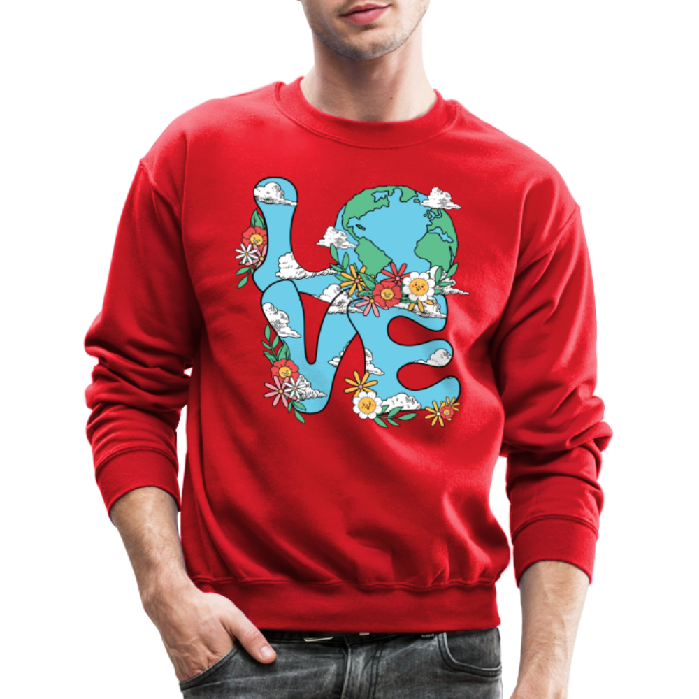 Floral LOVE Earth Day Sweatshirt Color: red