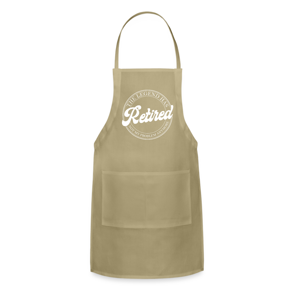 The Legend Has Retired Adjustable Apron Color: khaki