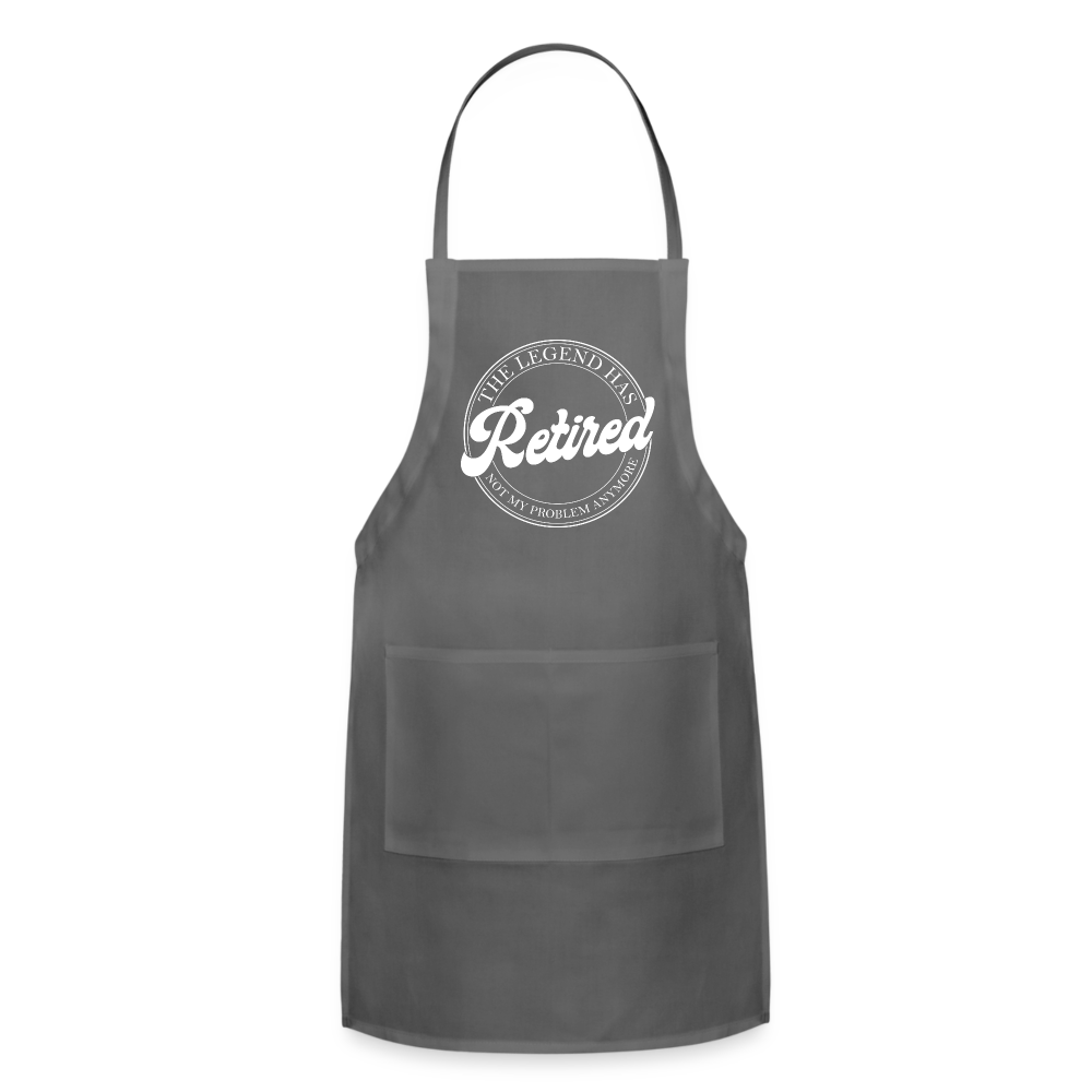 The Legend Has Retired Adjustable Apron Color: charcoal