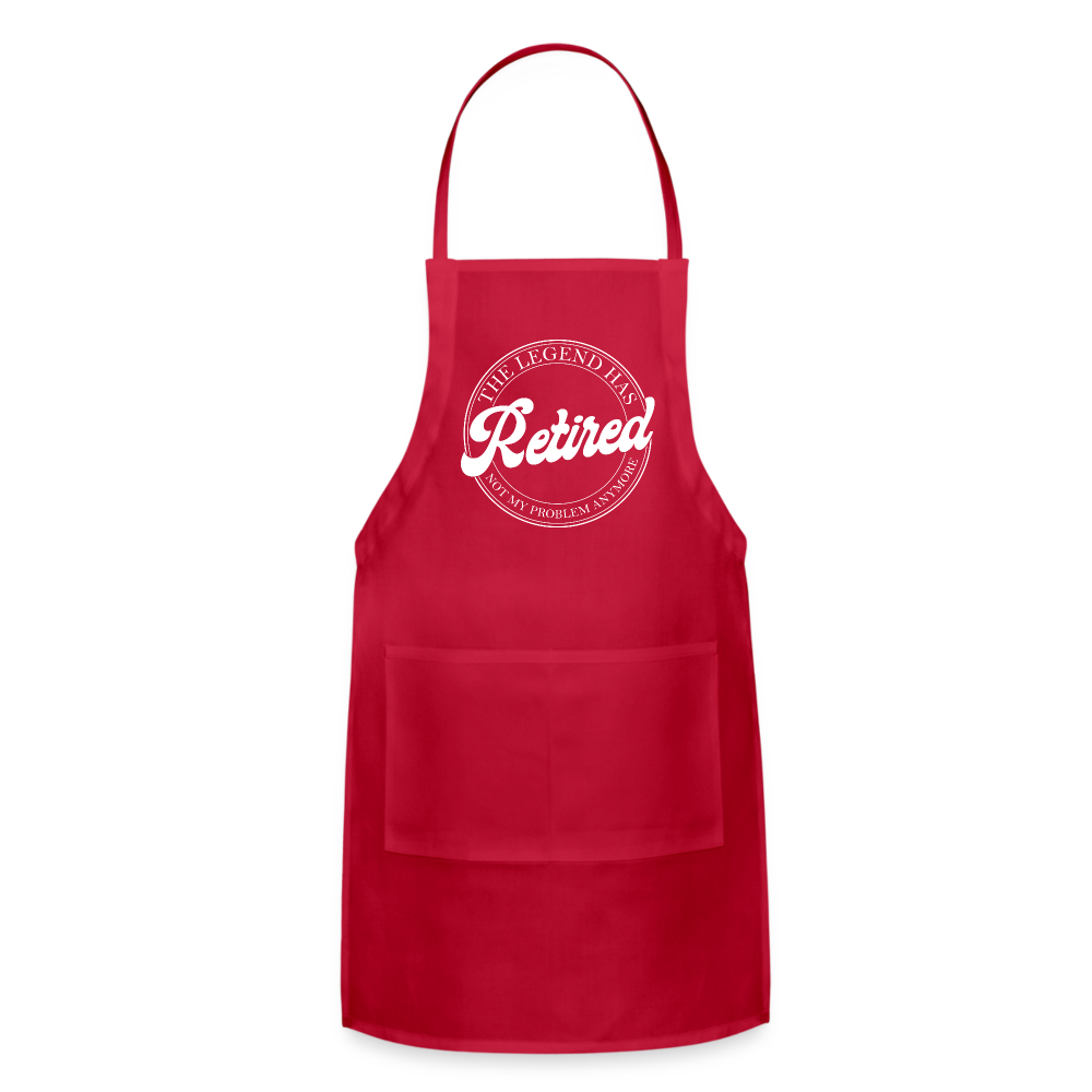 The Legend Has Retired Adjustable Apron Color: red