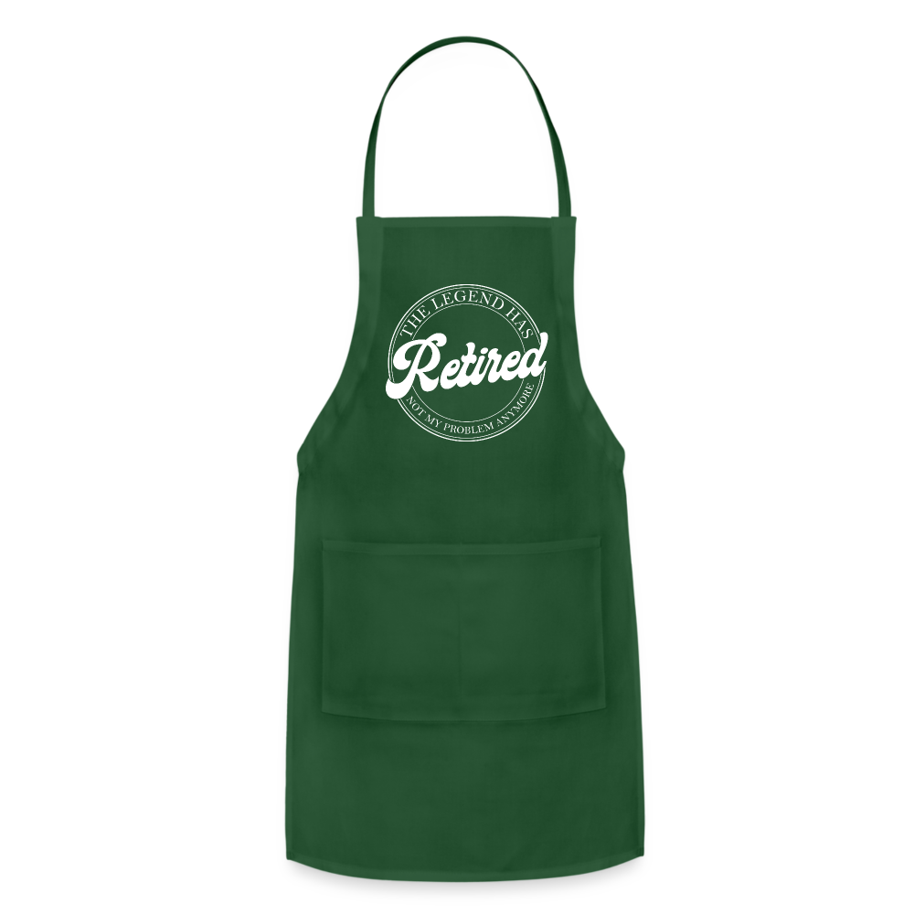 The Legend Has Retired Adjustable Apron Color: forest green