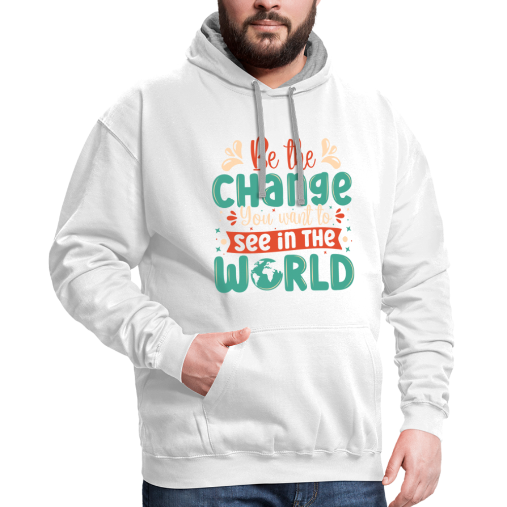 Be The Change You Want To See In The World Hoodie Color: indigo heather/asphalt