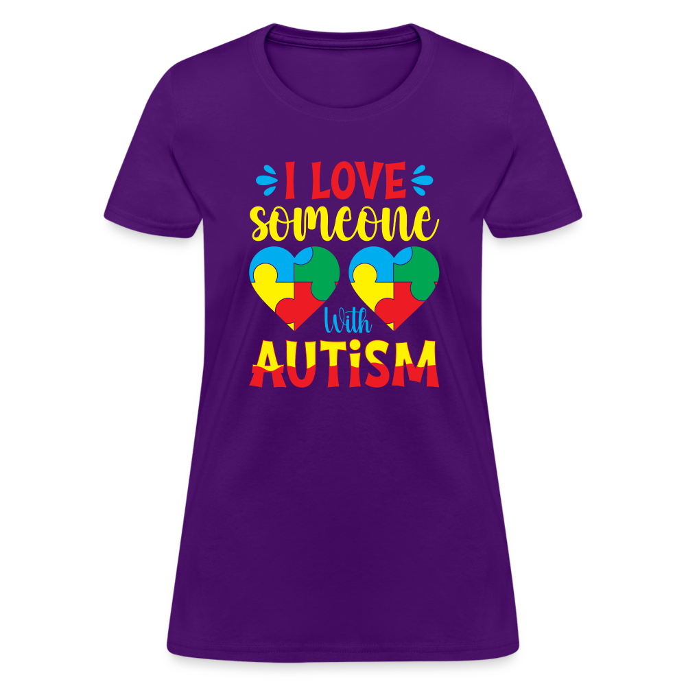I Love Someone With Autism Women's T-Shirt - purple