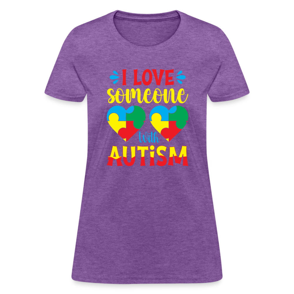 I Love Someone With Autism Women's T-Shirt - purple heather