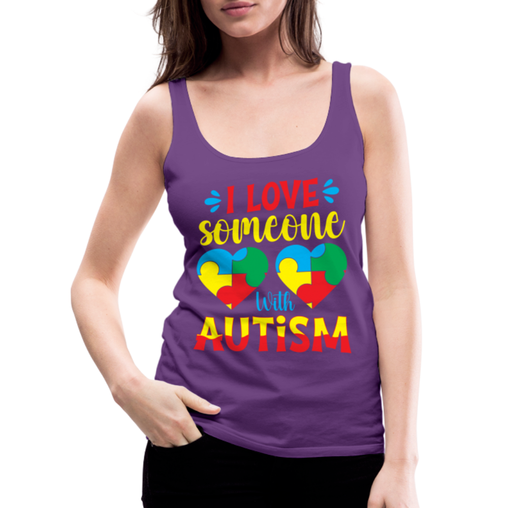 I Love Someone With Autism Women’s Premium Tank Top - purple