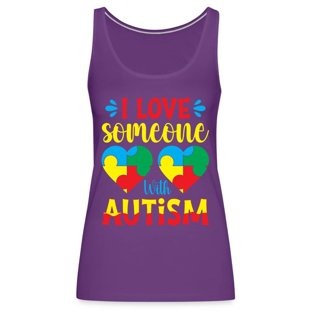 I Love Someone With Autism Women’s Premium Tank Top - purple