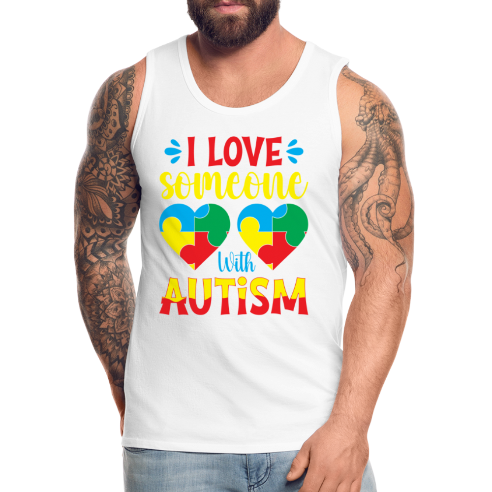 I Love Someone With Autism Men’s Premium Tank Top Color: royal blue