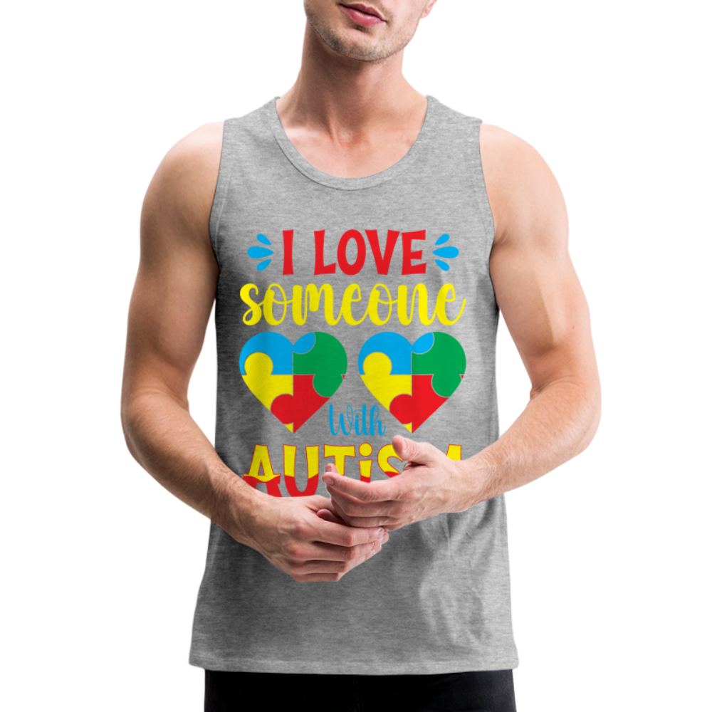 I Love Someone With Autism Men’s Premium Tank Top Color: royal blue