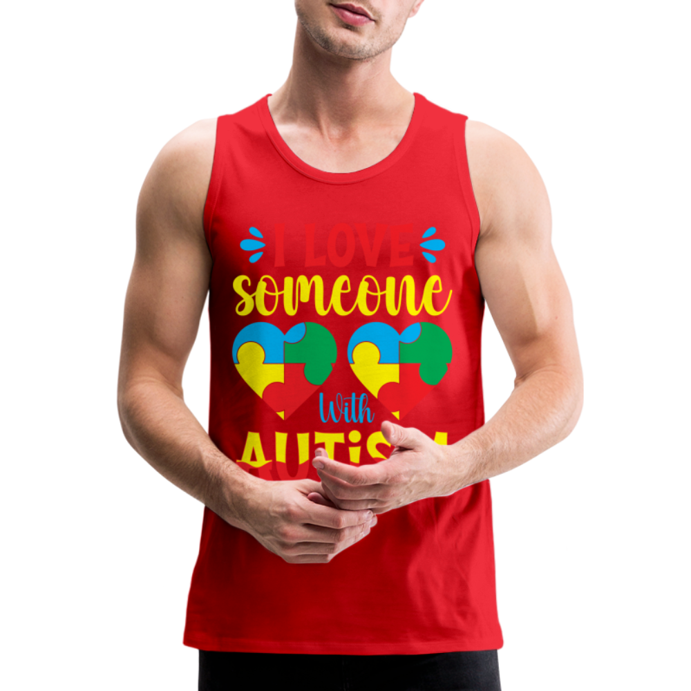 I Love Someone With Autism Men’s Premium Tank Top Color: royal blue