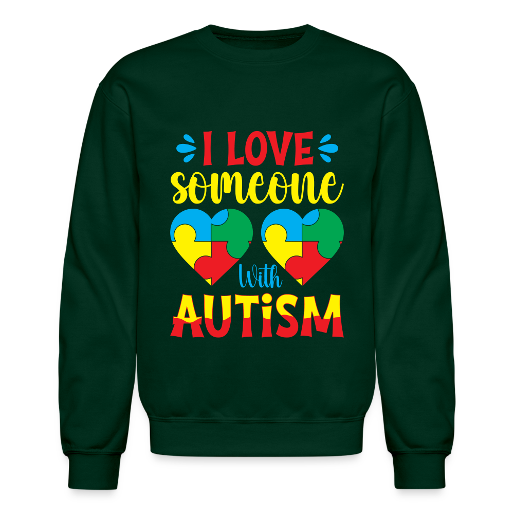I Love Someone With Autism Sweatshirt Color: royal blue