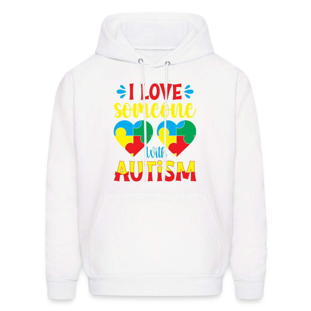 I Love Someone With Autism Hoodie Color: white