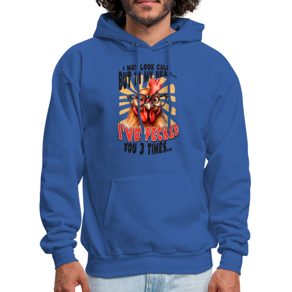 I May Look Calm But In My Head... Funny Crazy Chicken Hoodie Color: heather gray