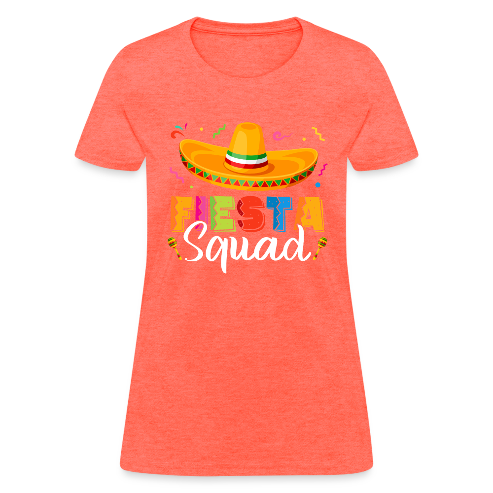 Cinco De Mayo Fiesta Squad Women's T-Shirt Color: Heather Coral