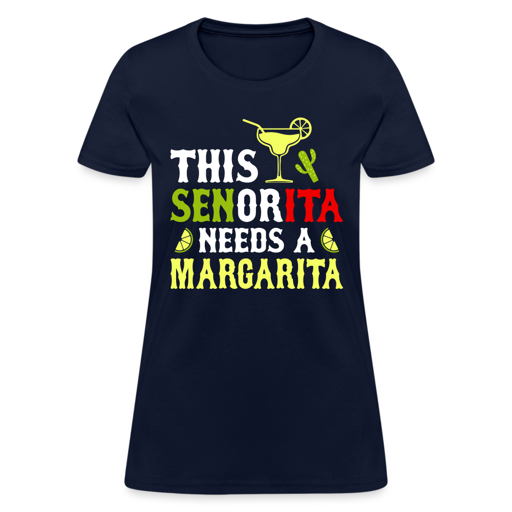 This Señorita Needs A Margarita - Cinco de Mayo T-Shirt Color: turquoise