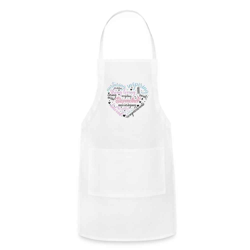 Stepmother Word Art Heart Adjustable Apron Color: white