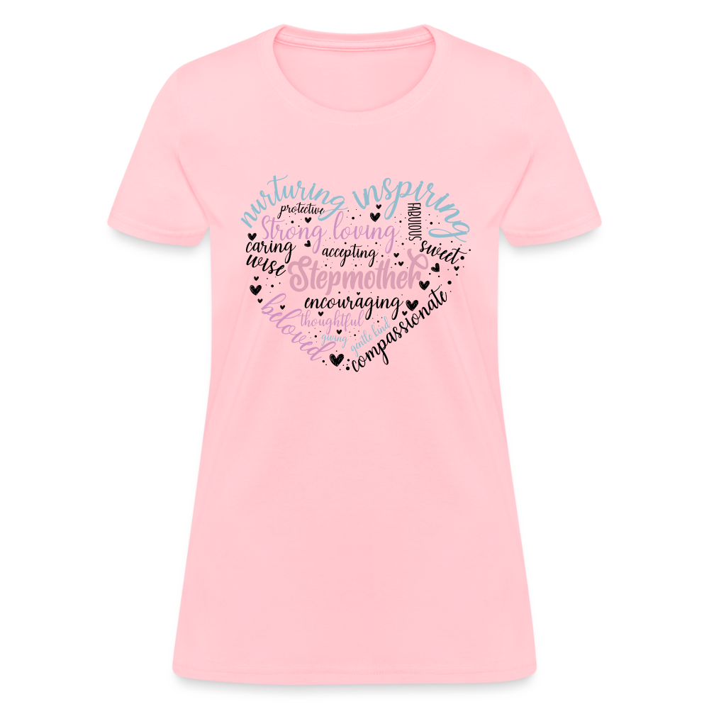 Stepmother Word Art Heart Women's T-Shirt Color: white