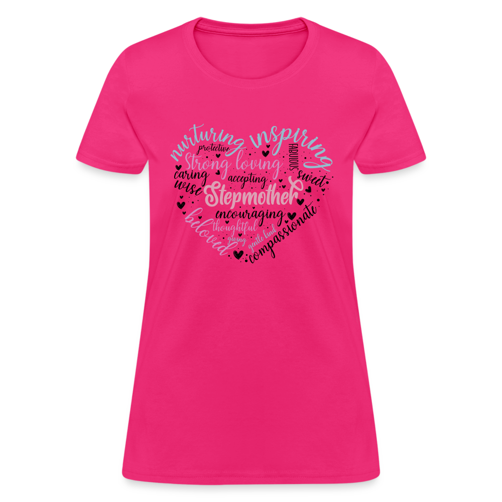 Stepmother Word Art Heart Women's T-Shirt Color: white