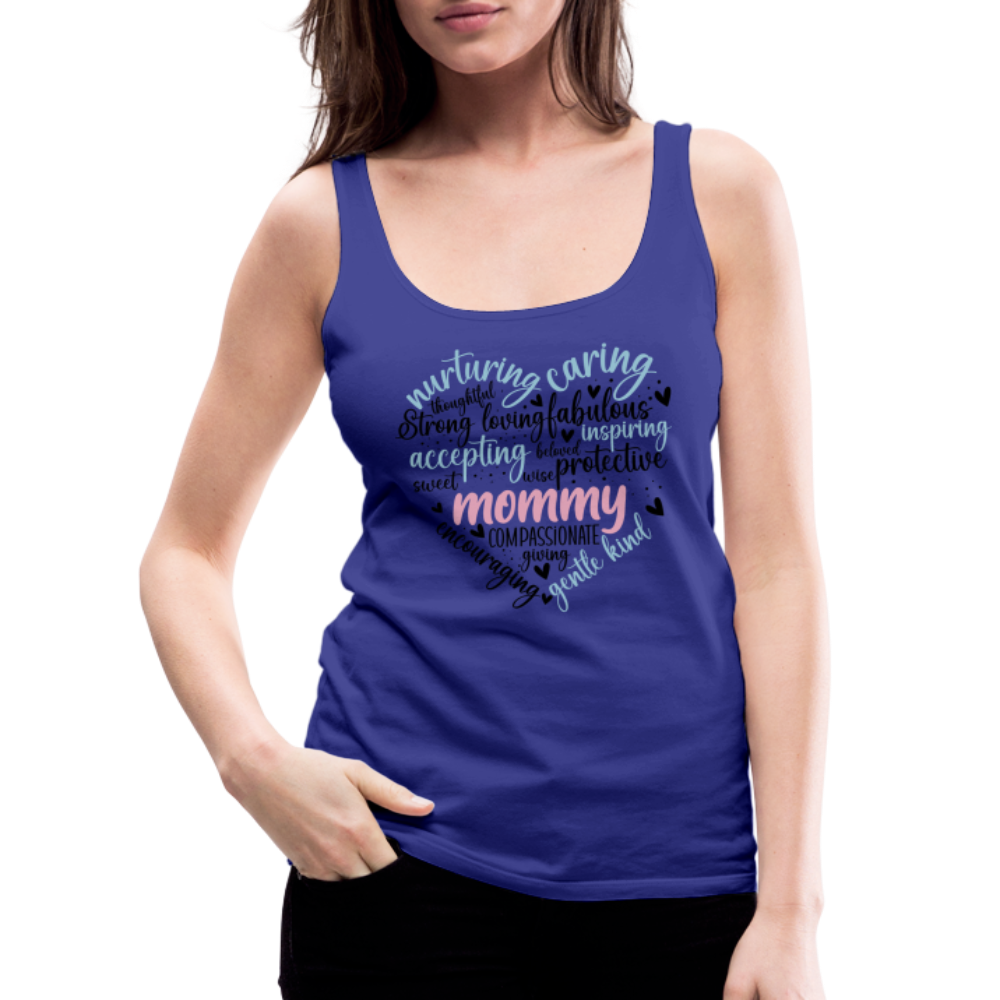 Mommy Heart Wordart Women’s Premium Tank Top - royal blue