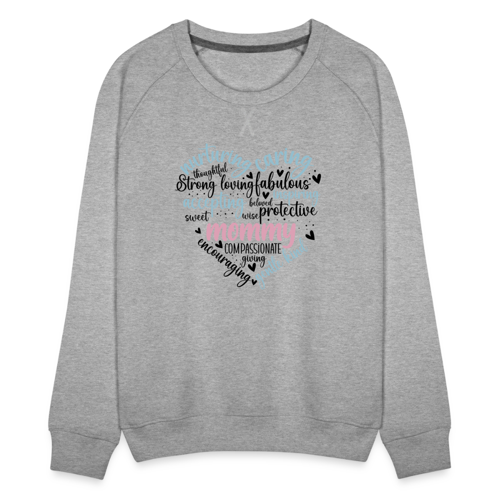 Mommy Heart Wordart Women’s Premium Sweatshirt Color: white