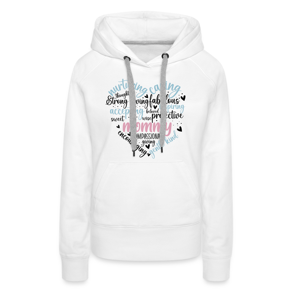 Mommy Heart Wordart Women’s Premium Hoodie - white