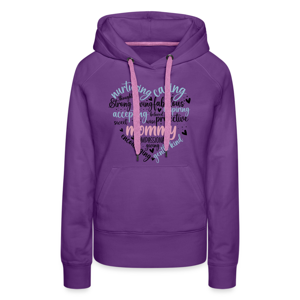 Mommy Heart Wordart Women’s Premium Hoodie - purple