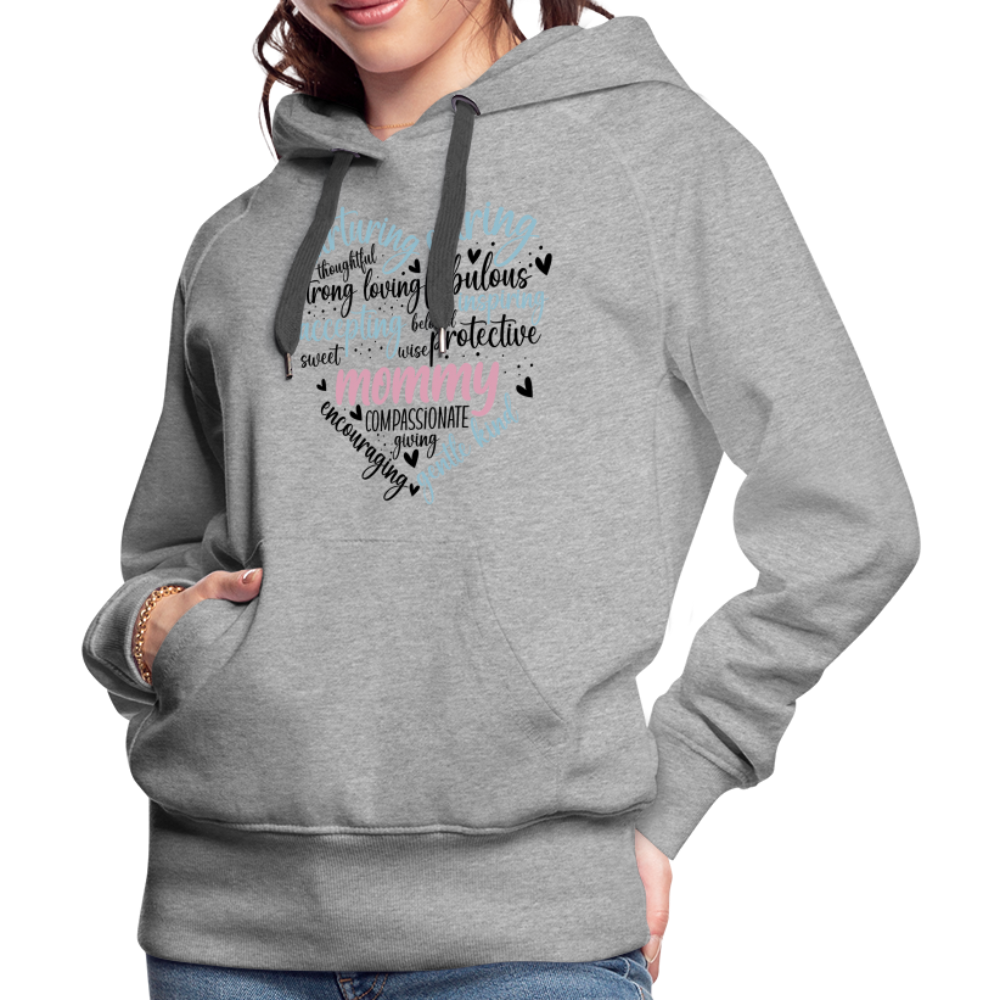 Mommy Heart Wordart Women’s Premium Hoodie - heather grey