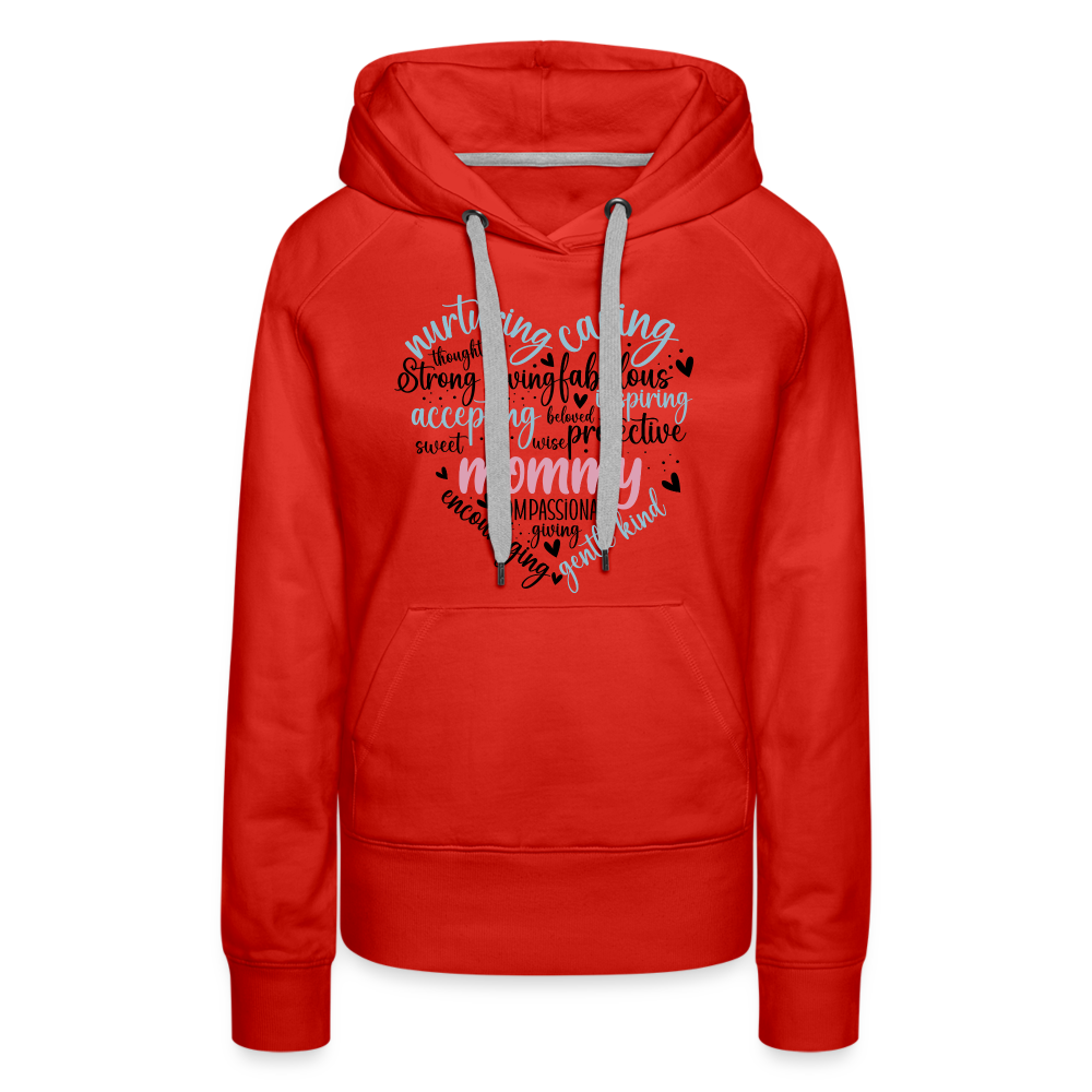 Mommy Heart Wordart Women’s Premium Hoodie - red