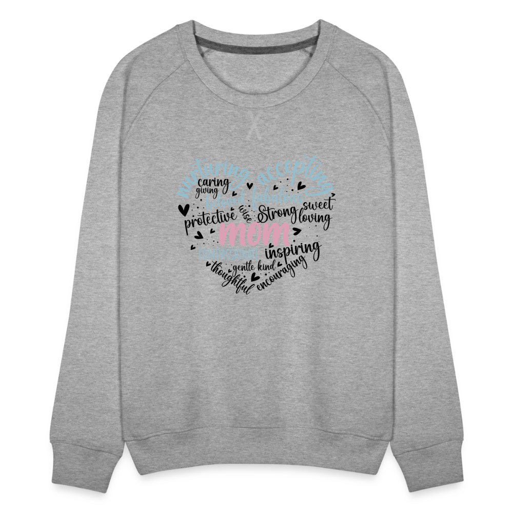 Mom Word Art Heart Women’s Premium Sweatshirt Color: white