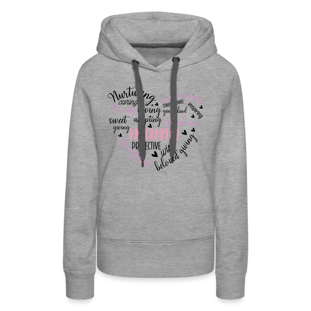 Mama Word Art Heart Women’s Premium Hoodie - heather grey