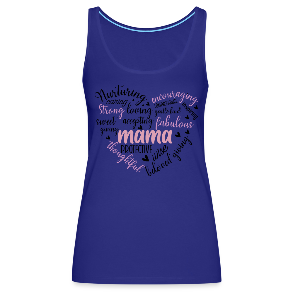 Mama Word Art Heart Women’s Premium Tank Top - royal blue