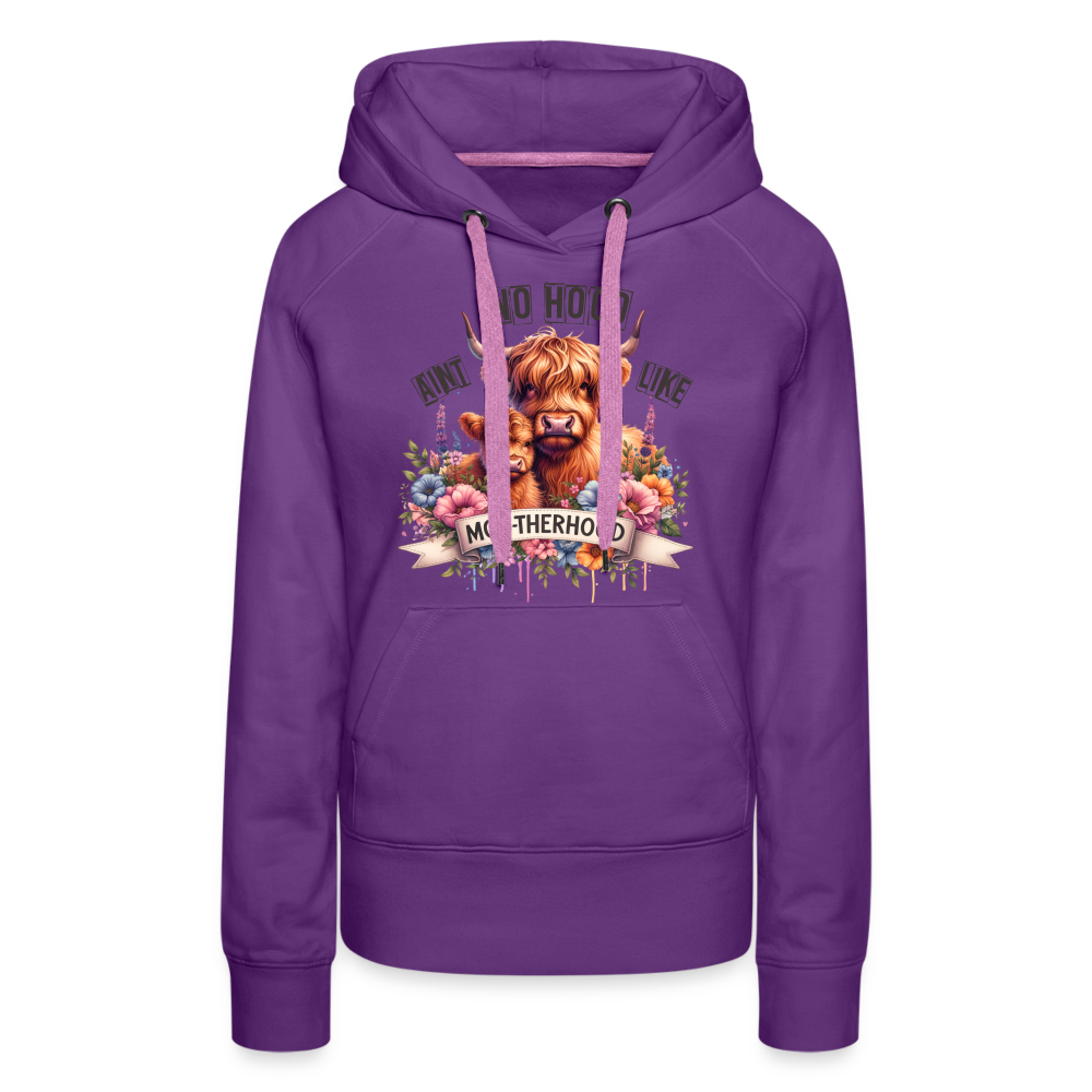 Highland Cow - Aint No Hood Like Moo-Therhood Women’s Premium Hoodie - purple