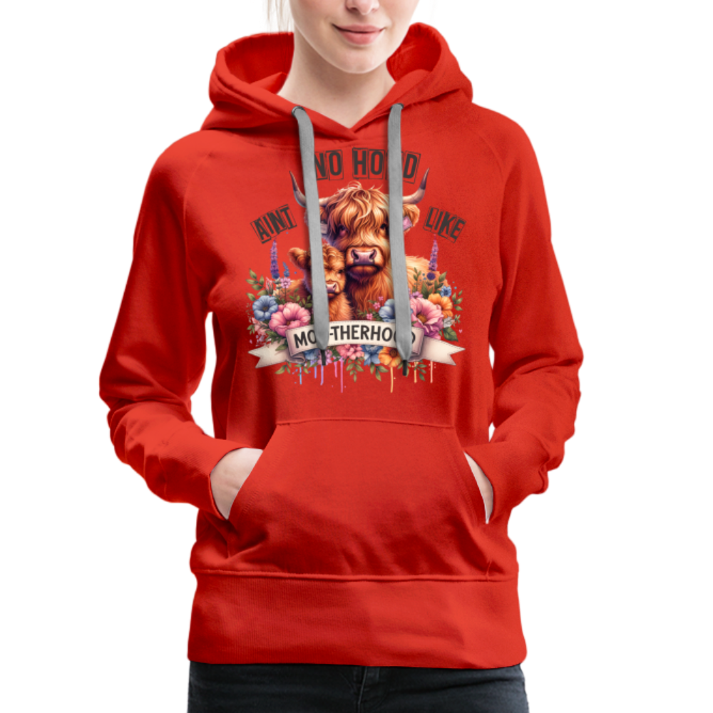 Highland Cow - Aint No Hood Like Moo-Therhood Women’s Premium Hoodie - red