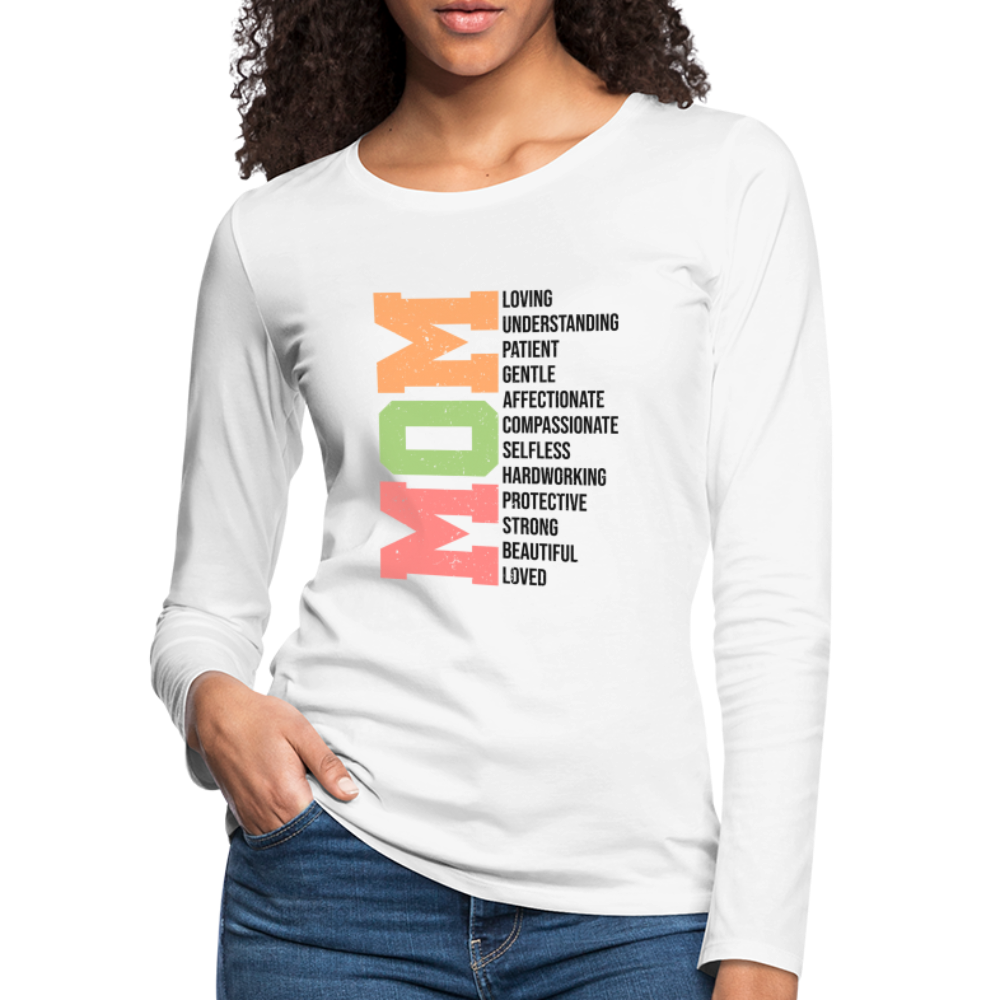 Mom Women's Premium Long Sleeve T-Shirt (Heartfelt Tribute) - white