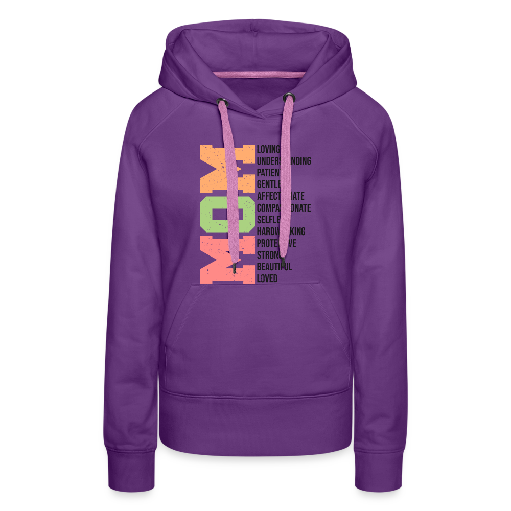 Mom Women’s Premium Hoodie (Heartfelt Tribute) - purple