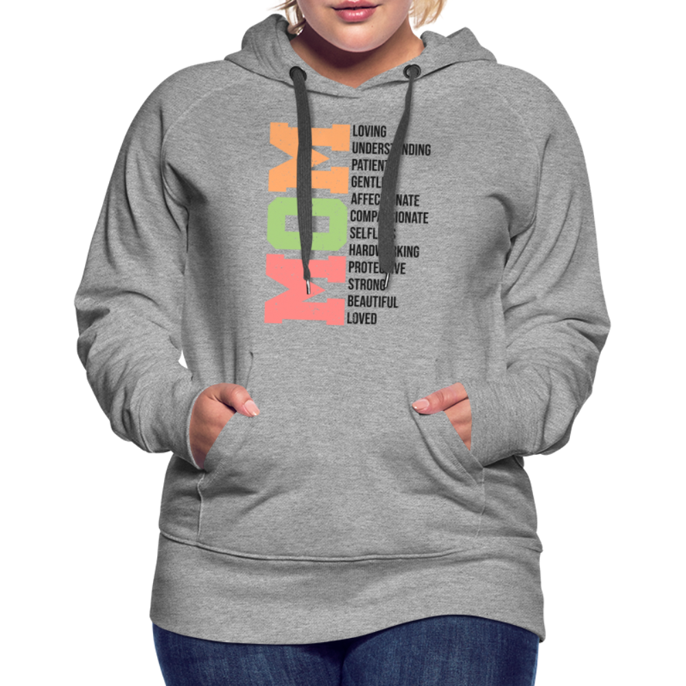 Mom Women’s Premium Hoodie (Heartfelt Tribute) - heather grey