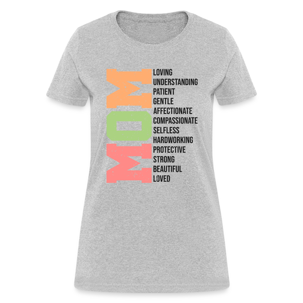 Mom Women's T-Shirt (Heartfelt Tribute) Color: heather gray