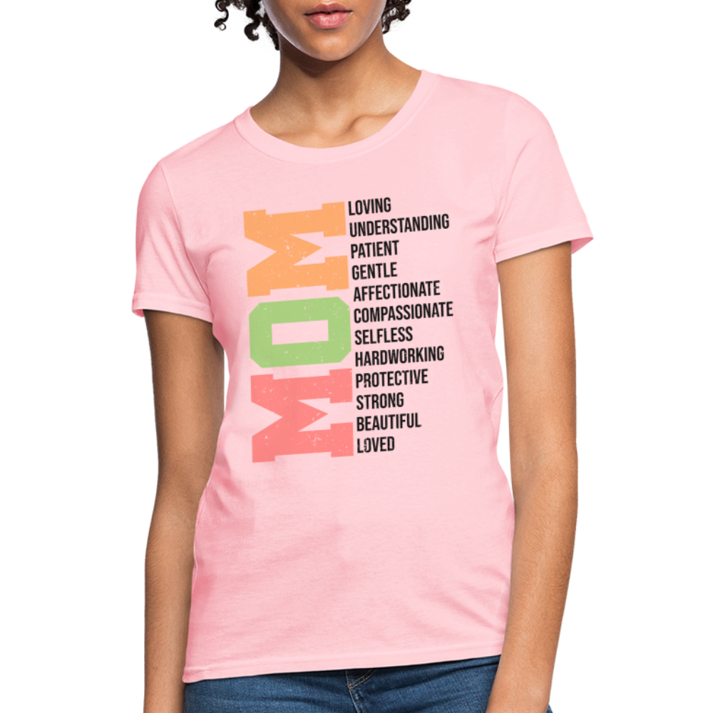 Mom Women's T-Shirt (Heartfelt Tribute) Color: pink