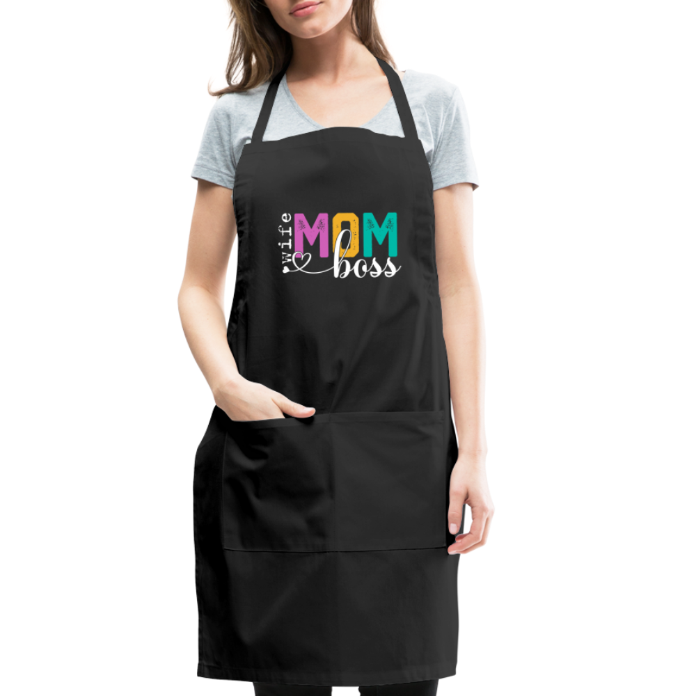 Wife Mom Boss Adjustable Apron Color: charcoal