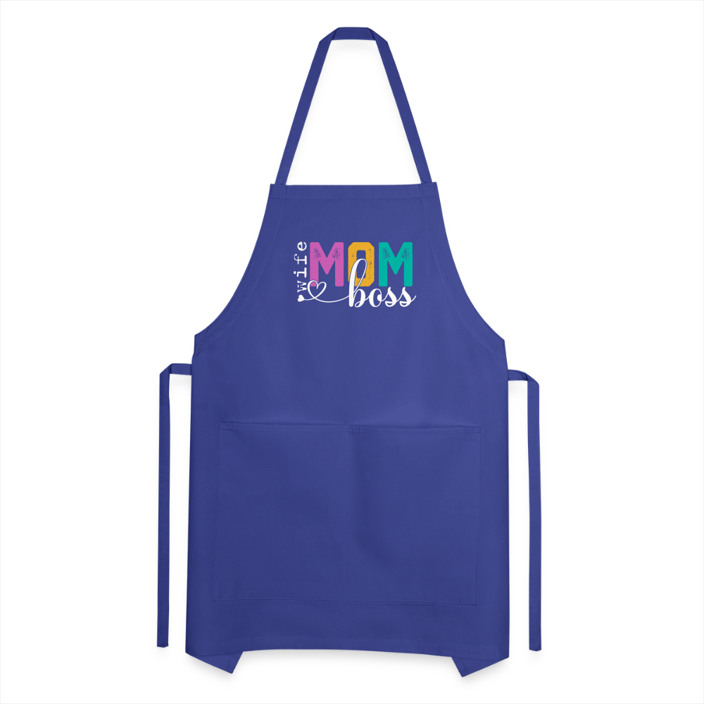 Wife Mom Boss Adjustable Apron Color: charcoal