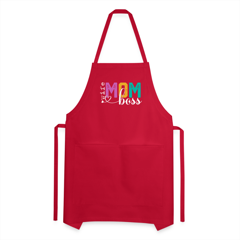 Wife Mom Boss Adjustable Apron Color: charcoal