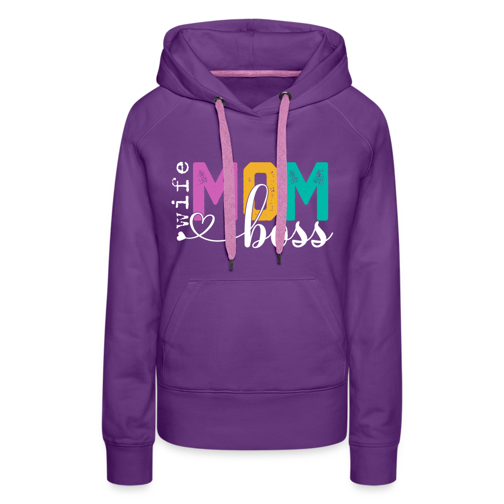 Wife Mom Boss Women’s Premium Hoodie - purple