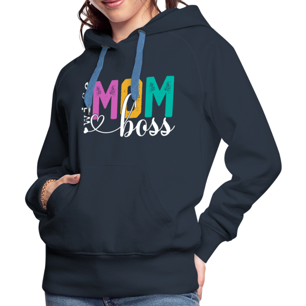 Wife Mom Boss Women’s Premium Hoodie - navy