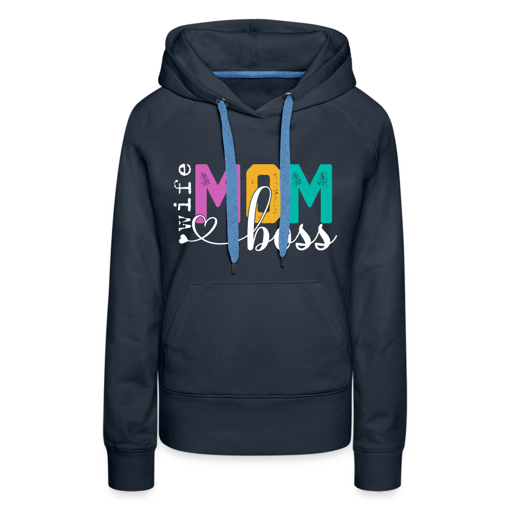 Wife Mom Boss Women’s Premium Hoodie - navy