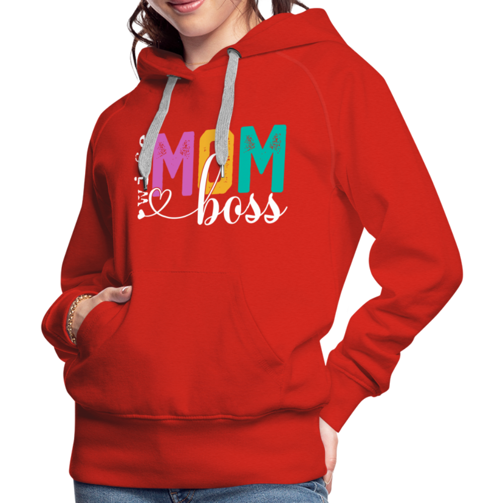 Wife Mom Boss Women’s Premium Hoodie - red