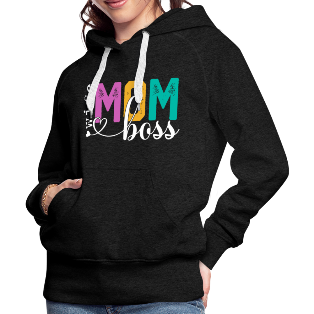 Wife Mom Boss Women’s Premium Hoodie - charcoal grey