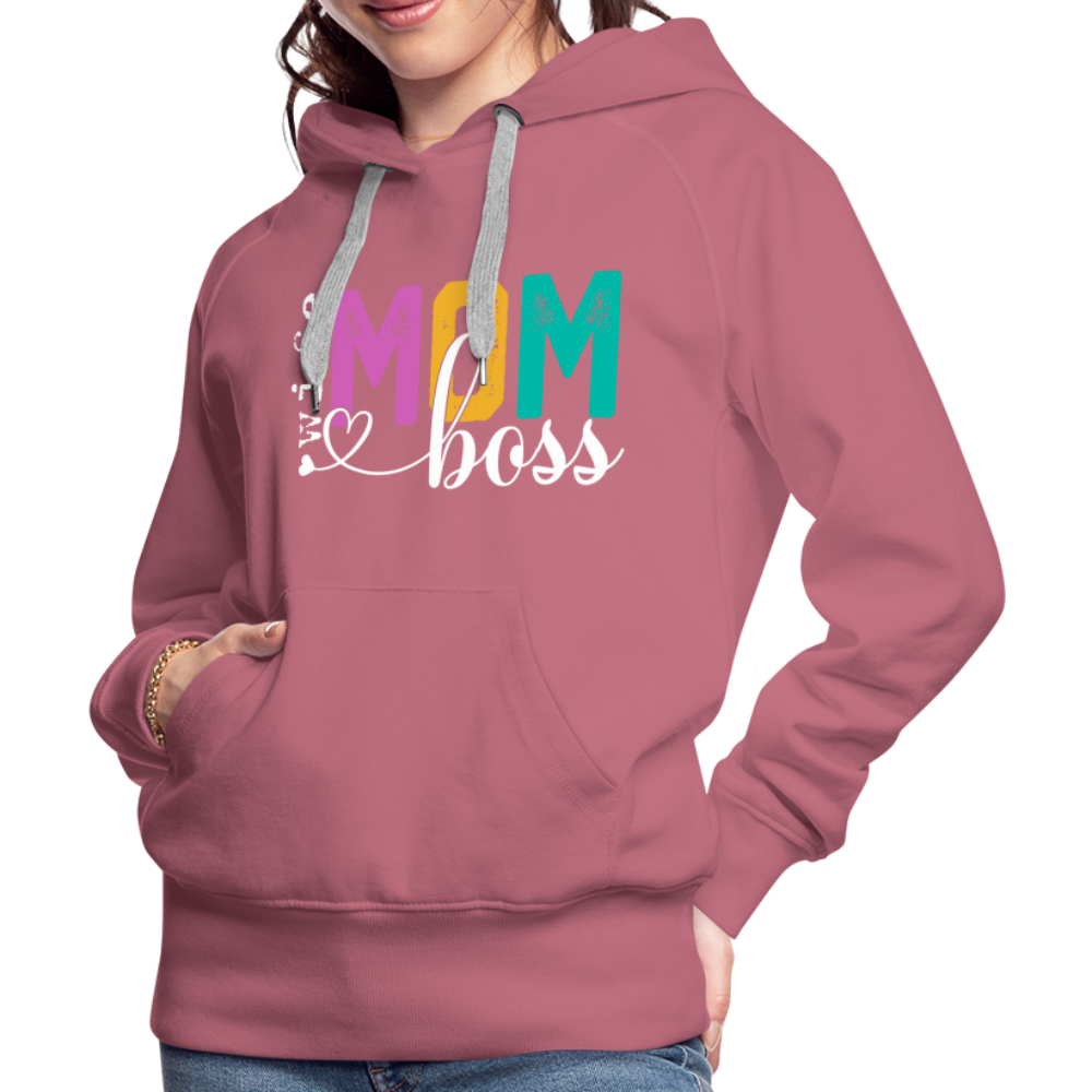 Wife Mom Boss Women’s Premium Hoodie - mauve