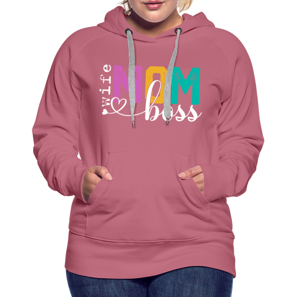 Wife Mom Boss Women’s Premium Hoodie - mauve