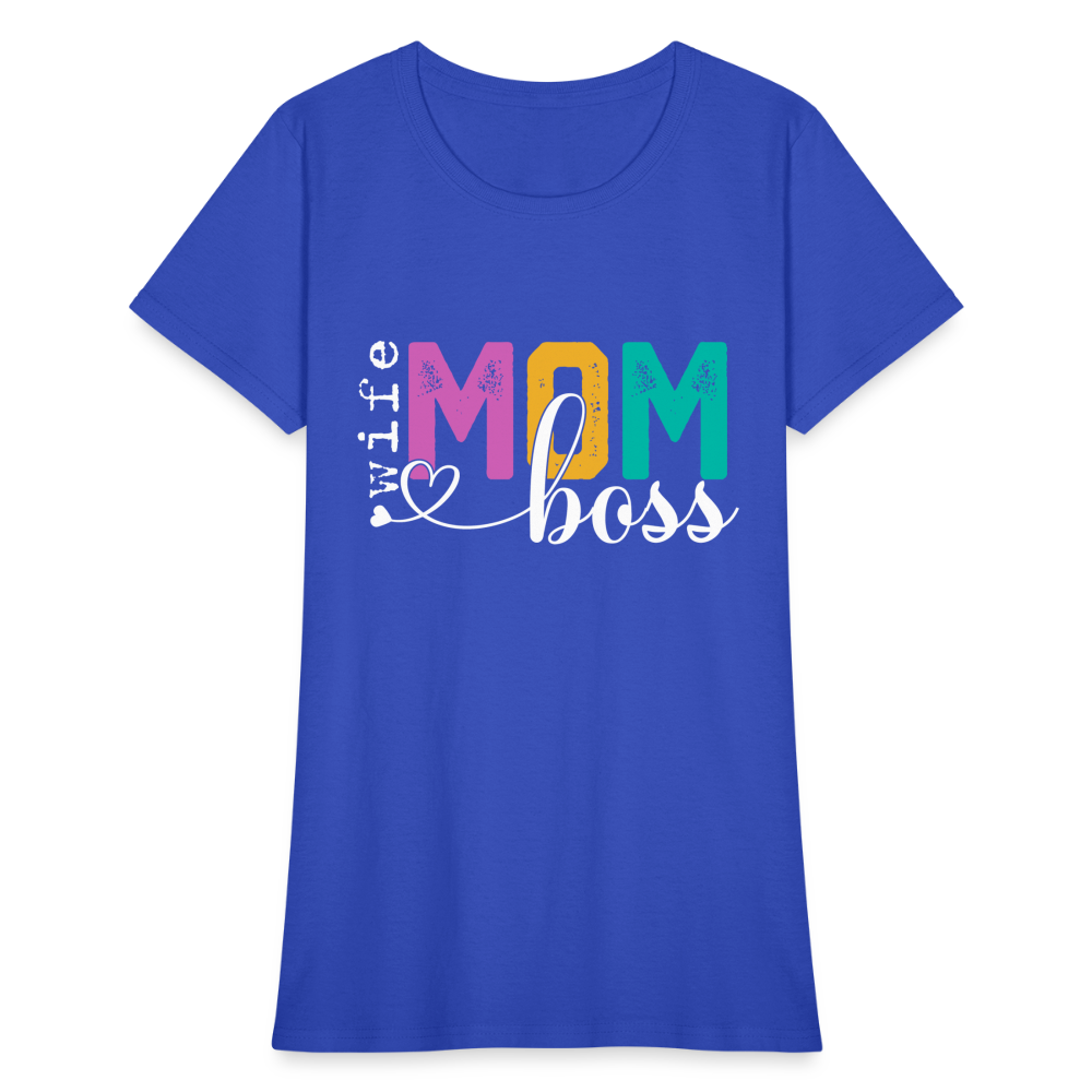 Wife Mom Boss Women's T-Shirt Color: heather black