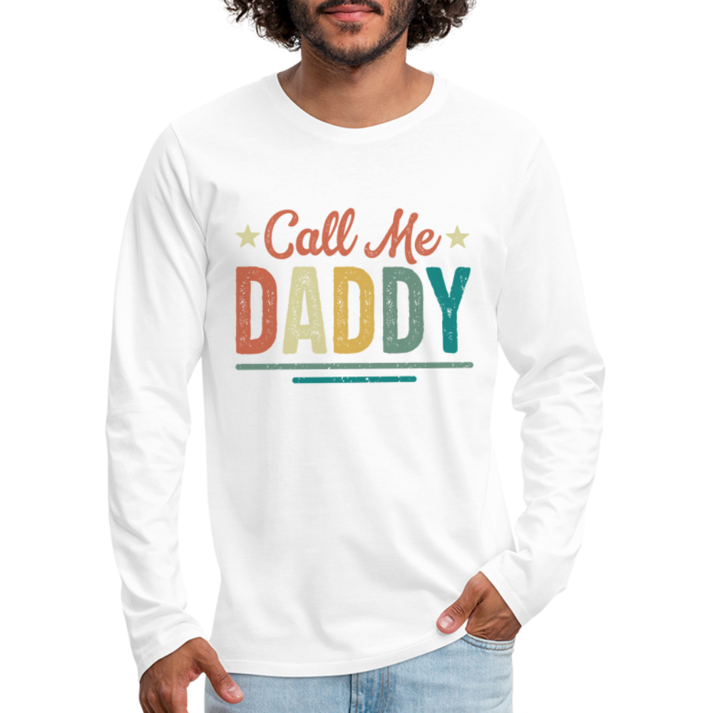 Call Me Daddy - Men's Premium Long Sleeve T-Shirt Color: deep navy